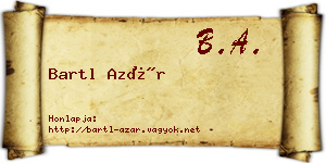 Bartl Azár névjegykártya
